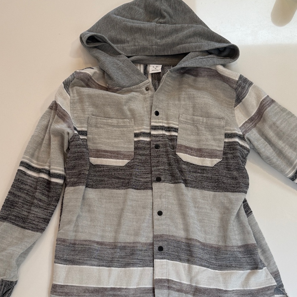 Striped Gray Hoodie Shirt LB Collection